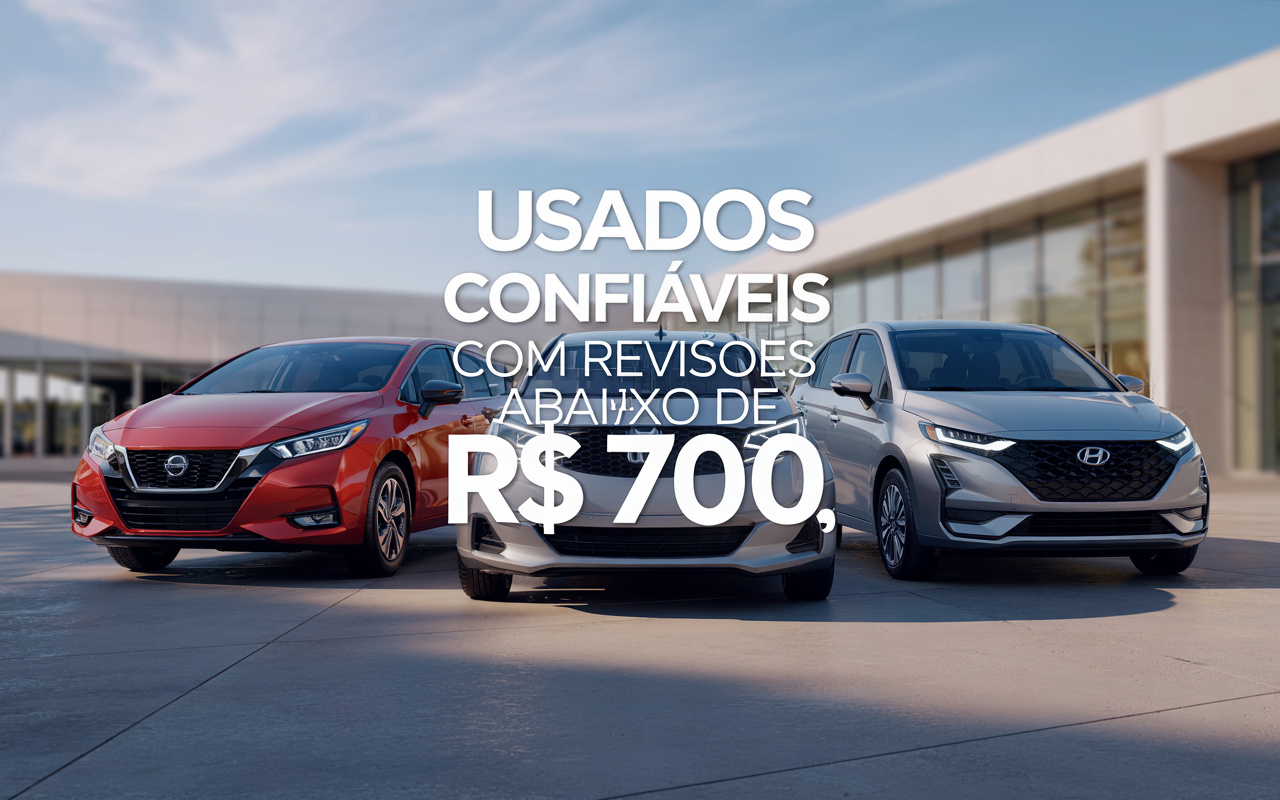 3 carros que não dão dor de cabeça: enquanto brasileiros sofrem com manutenção cara de populares nacionais, Nissan Versa, Honda Fit e Hyundai HB20 provam confiabilidade com revisões abaixo de R$ 700