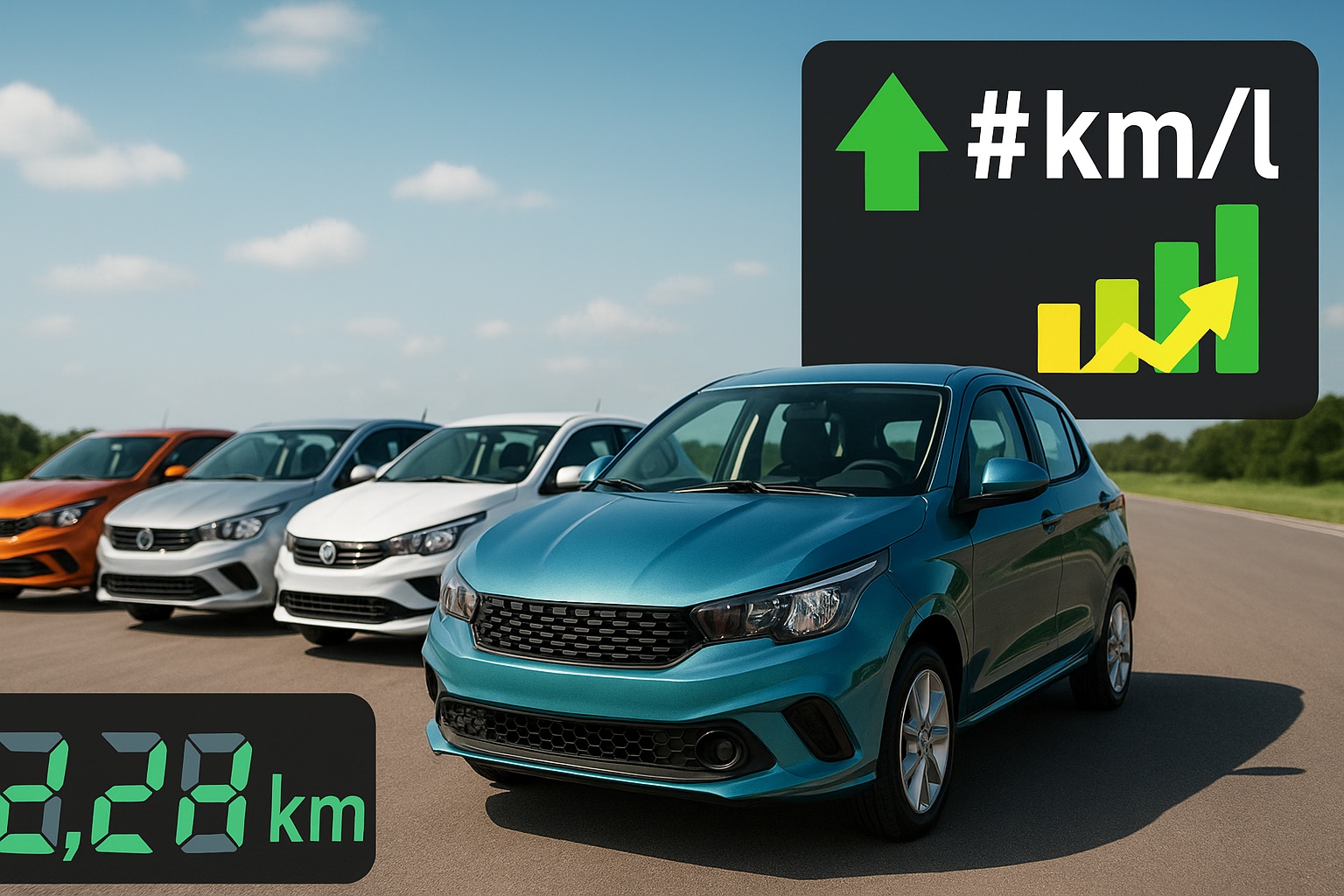 Estes são os 5 carros mais econômicos do Brasil em 2025, segundo dados oficiais do Inmetro — um deles faz mais de 18,5 km/l na estrada e já lidera as vendas