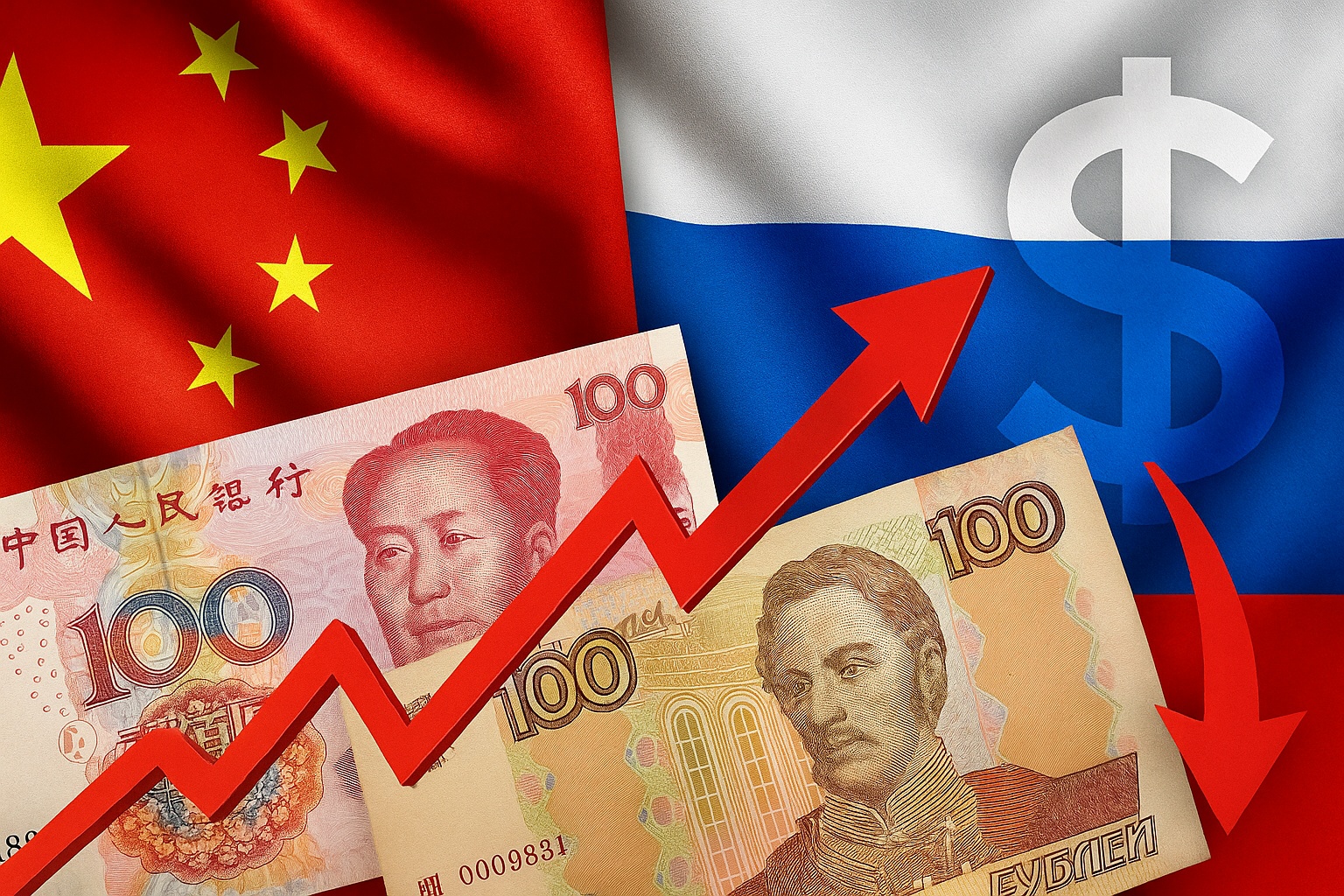 Enquanto sanções e criptos fazem barulho, China e Rússia avançam no silêncio: comércio bilateral em yuan e rublo dispara, expõe perda de terreno do dólar e sinaliza reconfiguração monetária dentro do BRICS