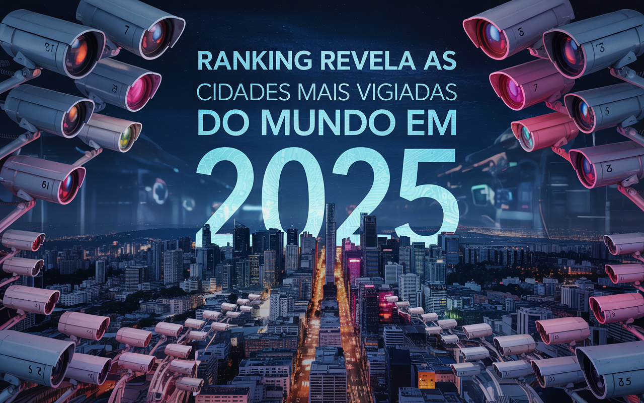 Ranking revela as cidades mais vigiadas do mundo em 2025: metrópoles concentram até 1 câmera para cada 2 habitantes e lideram a lista global de vigilância