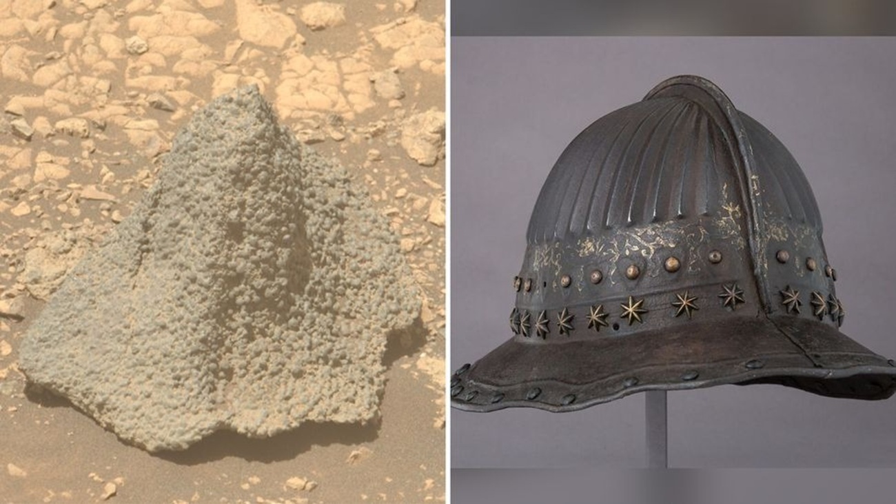 Rover da NASA descobre misteriosa rocha-capacete coberta por esférulas em Marte