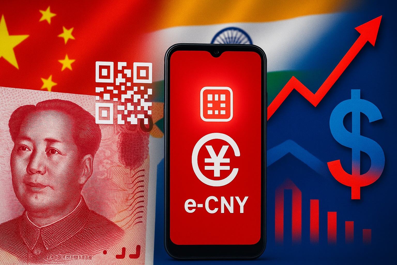 China acelera uso do e-yuan, o “Pix chinês”, em acordos com países do BRICS e amplia rede financeira alternativa ao dólar