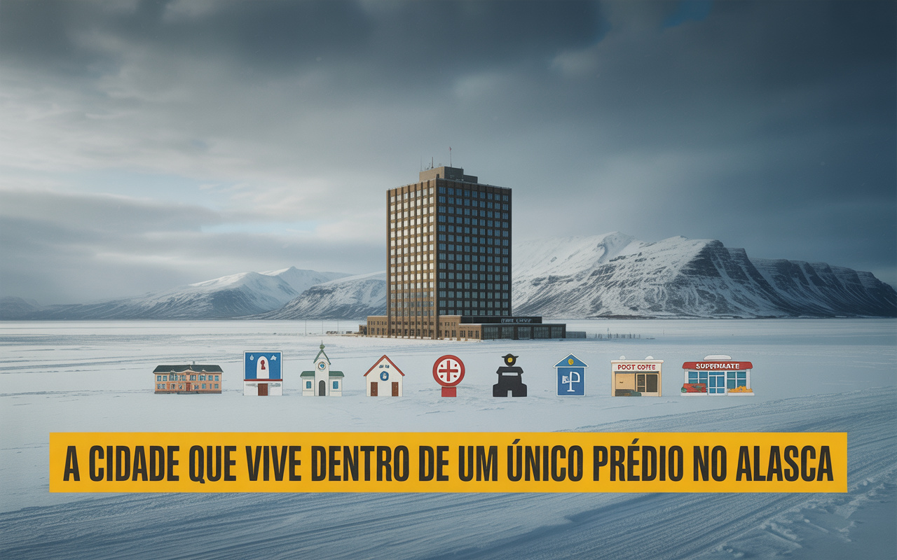 A cidade que vive dentro de um único prédio no Alasca: 272 pessoas dividem 14 andares com escola, hospital, igreja, correios, delegacia e até supermercado no mesmo lugar