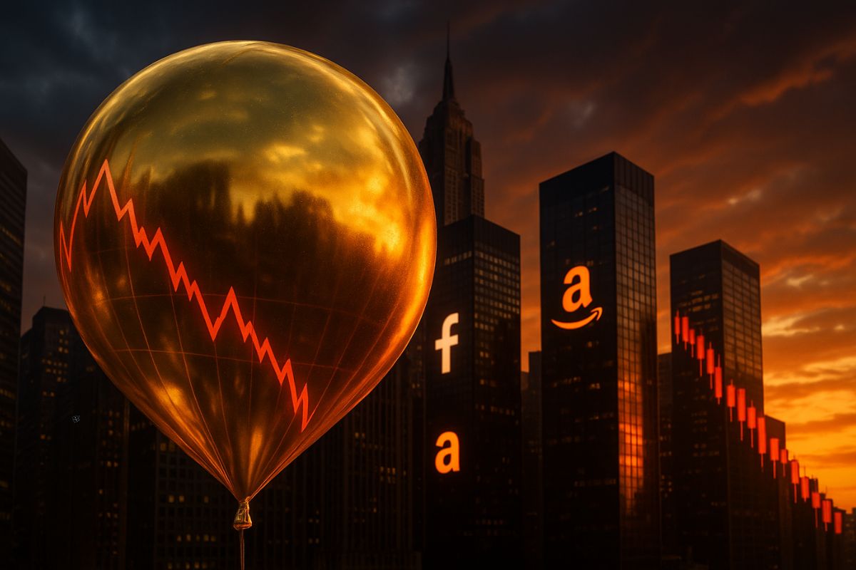 Analistas alertam que a maior bolha da história pode estar se formando em Wall Street, com concentração extrema em big techs, desequilíbrio no S&P 500 e pressão da dívida americana próxima a 120% do PIB.