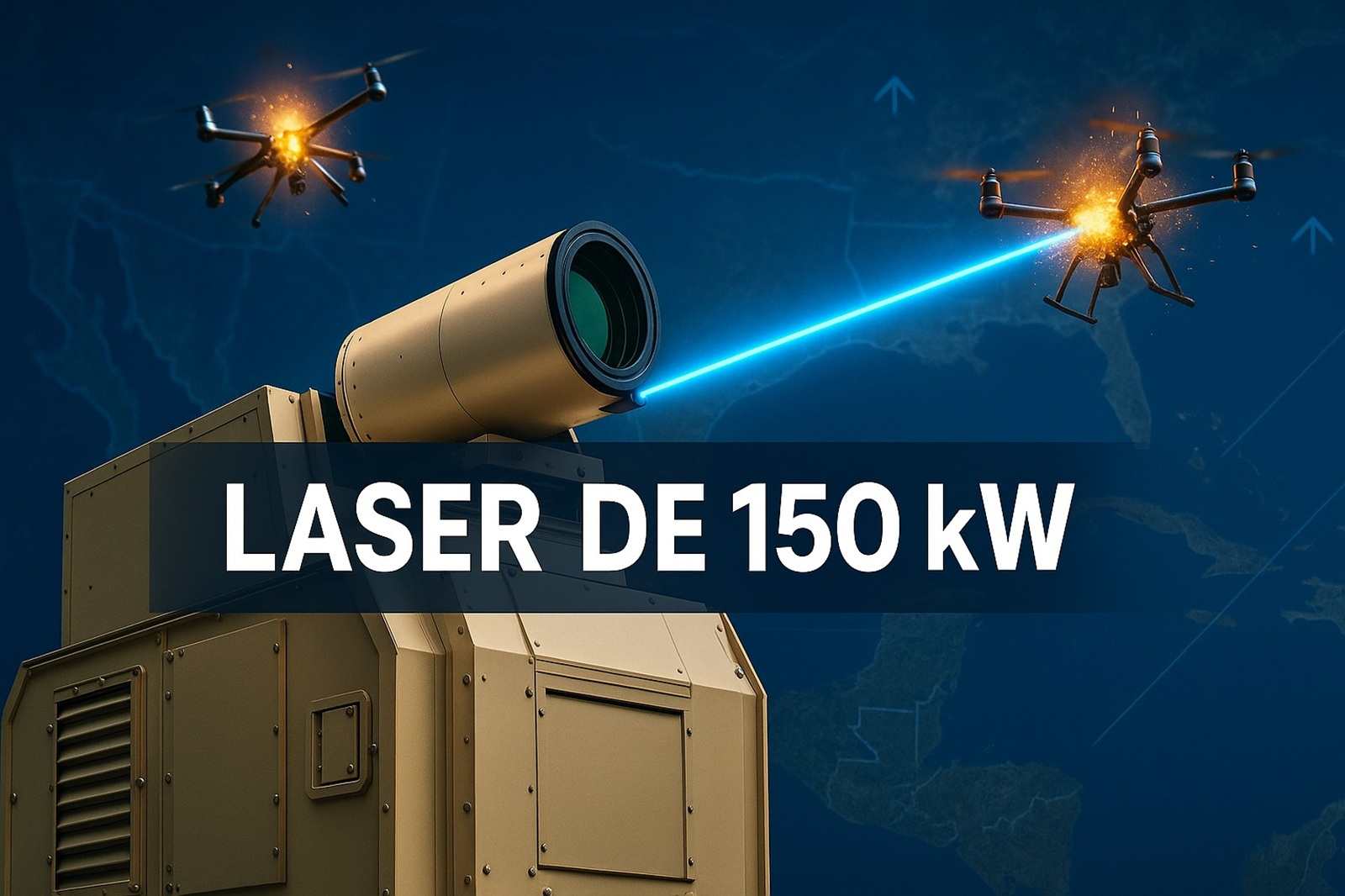 Apollo, laser de alta energia da EOS, elimina até 50 drones por minuto e promete defesa mais barata que mísseis de US$ 200 mil.