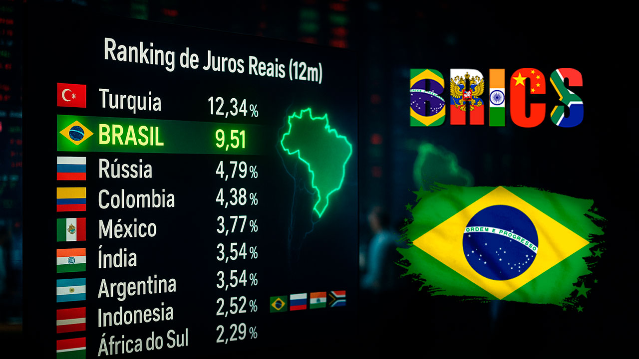 Brasil vira campeão dos juros reais nas Américas e crava 2º lugar no mundo ultrapassando Brics e ficando atrás apenas da Turquia