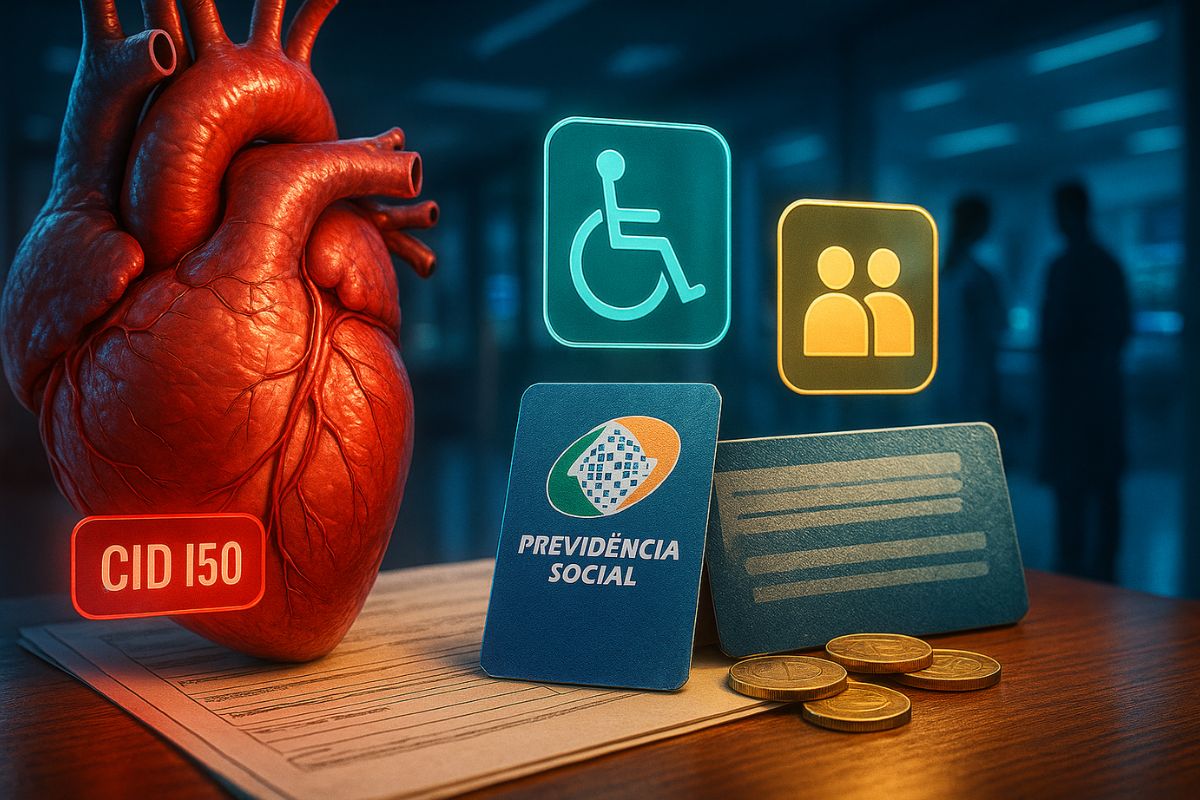 O CID I50 problemas cardíacos pode garantir aposentadoria e benefícios no INSS quando a insuficiência cardíaca gera incapacidade ou deficiência comprovada em perícia.