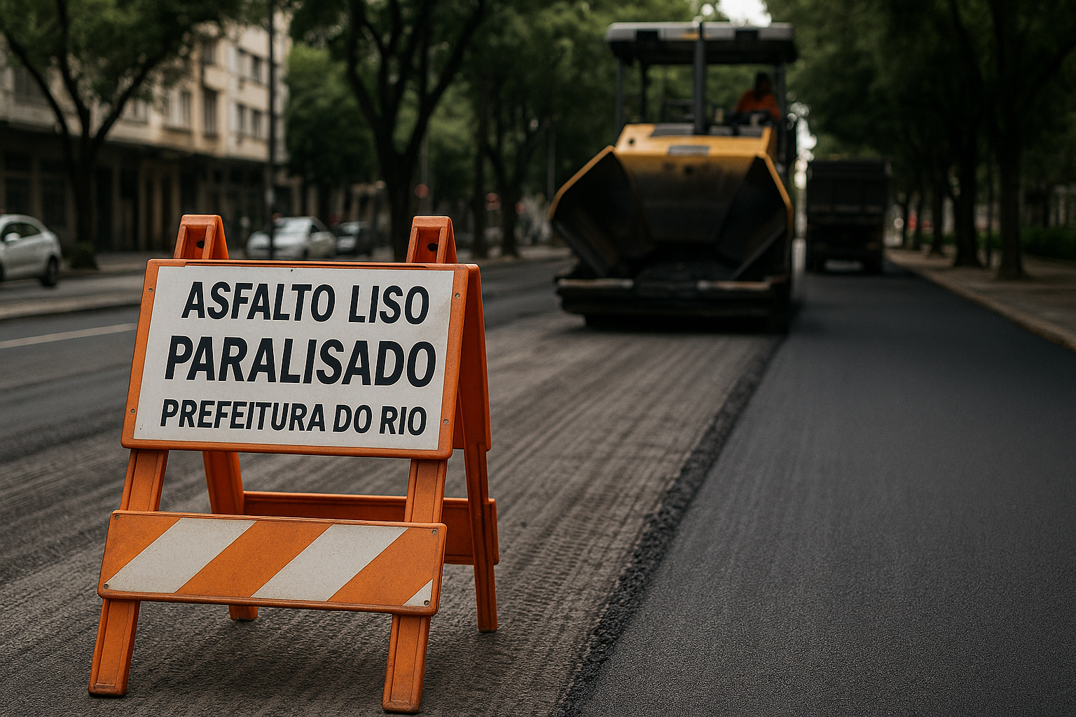 Recapeamento de ruas paralisado no Rio de Janeiro durante o programa Asfalto Liso suspenso pelo TCM