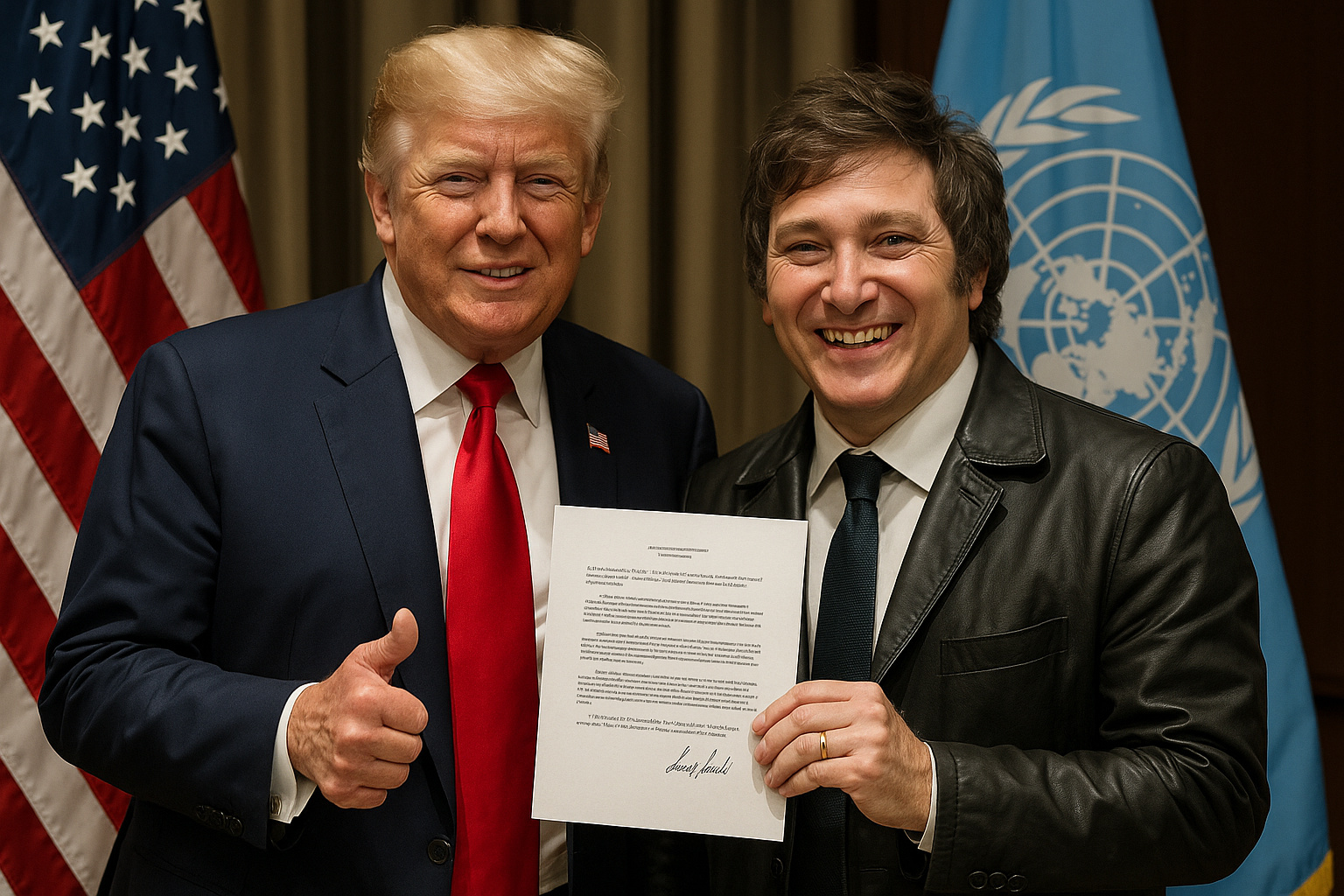 Trump e Milei em encontro na ONU com apoio político e econômico à Argentina