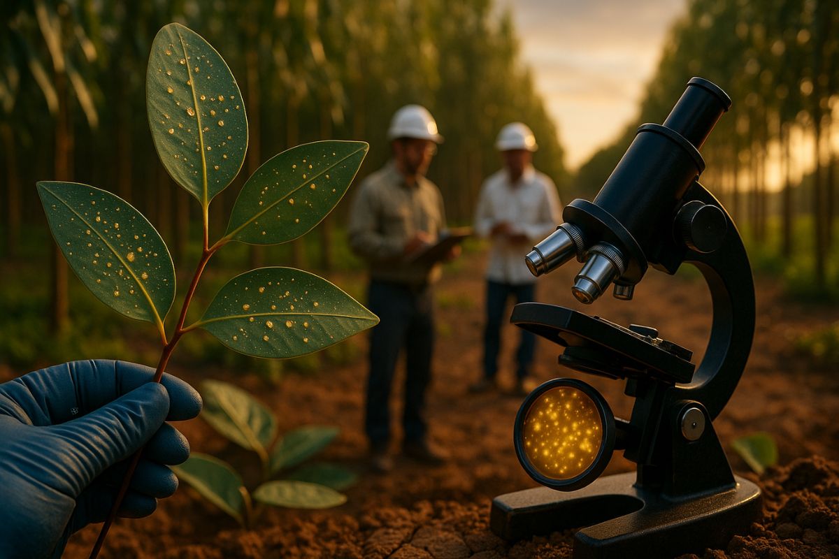 O eucalipto não serve para extrair ouro, mas funciona como um “raio-X natural”, capaz de revelar depósitos subterrâneos em locais onde a mineração tradicional não consegue chegar.