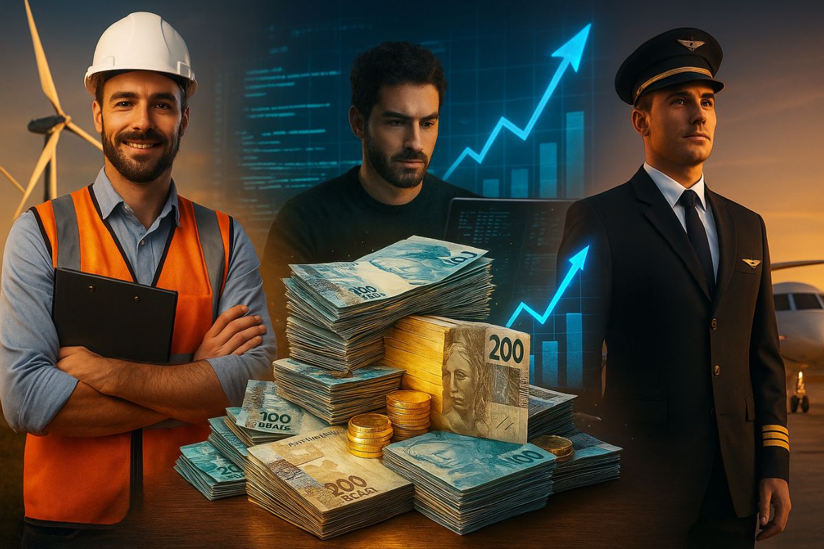 Profissões em tecnologia, energia e aviação lideram lista de cinco carreiras com alta demanda, formação prática e salários de até R$ 30 mil
