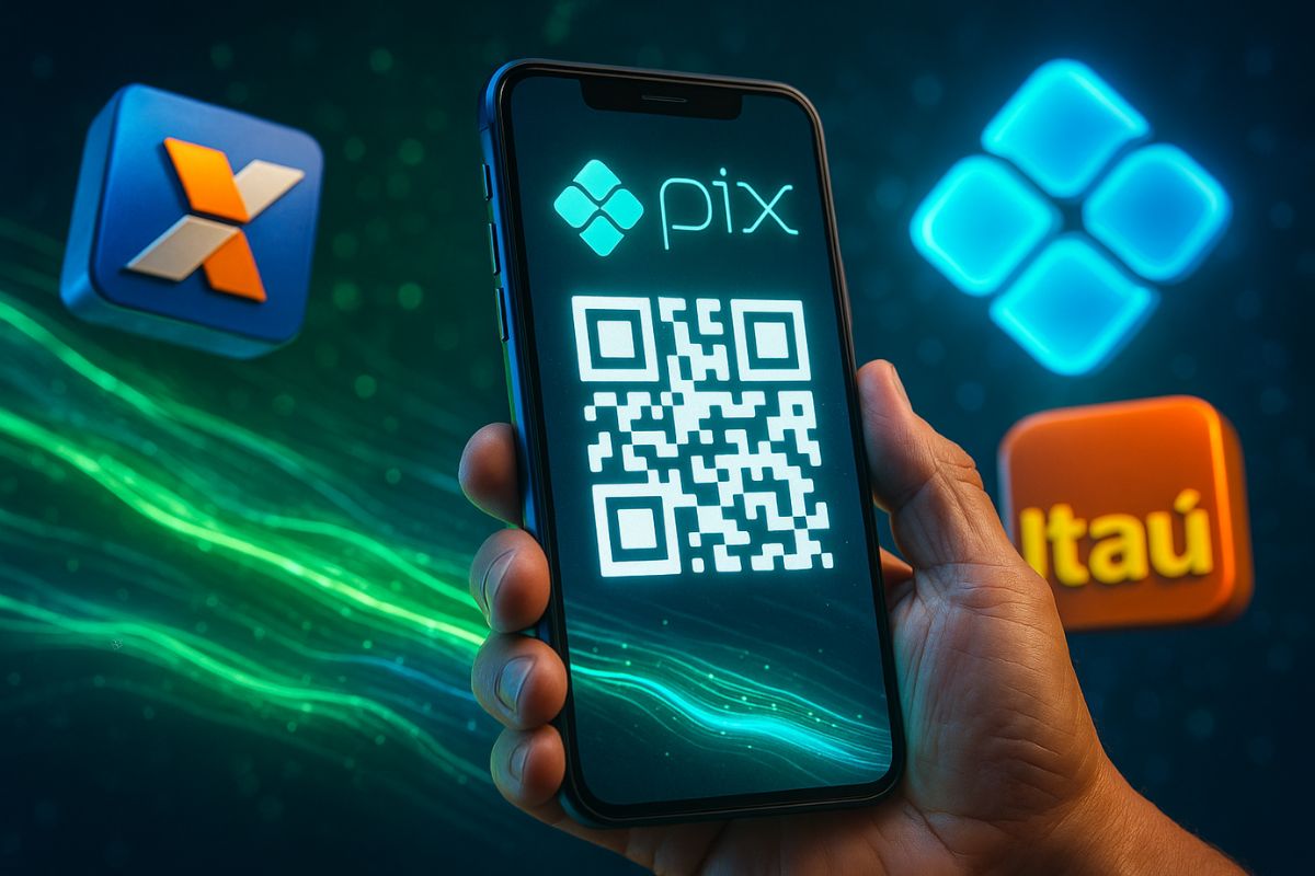 Dá para pagar um Pix usando um QR Code que está salvo no próprio celular — sem precisar de outro aparelho. Basta compartilhar a imagem do QR Code com o aplicativo do banco.