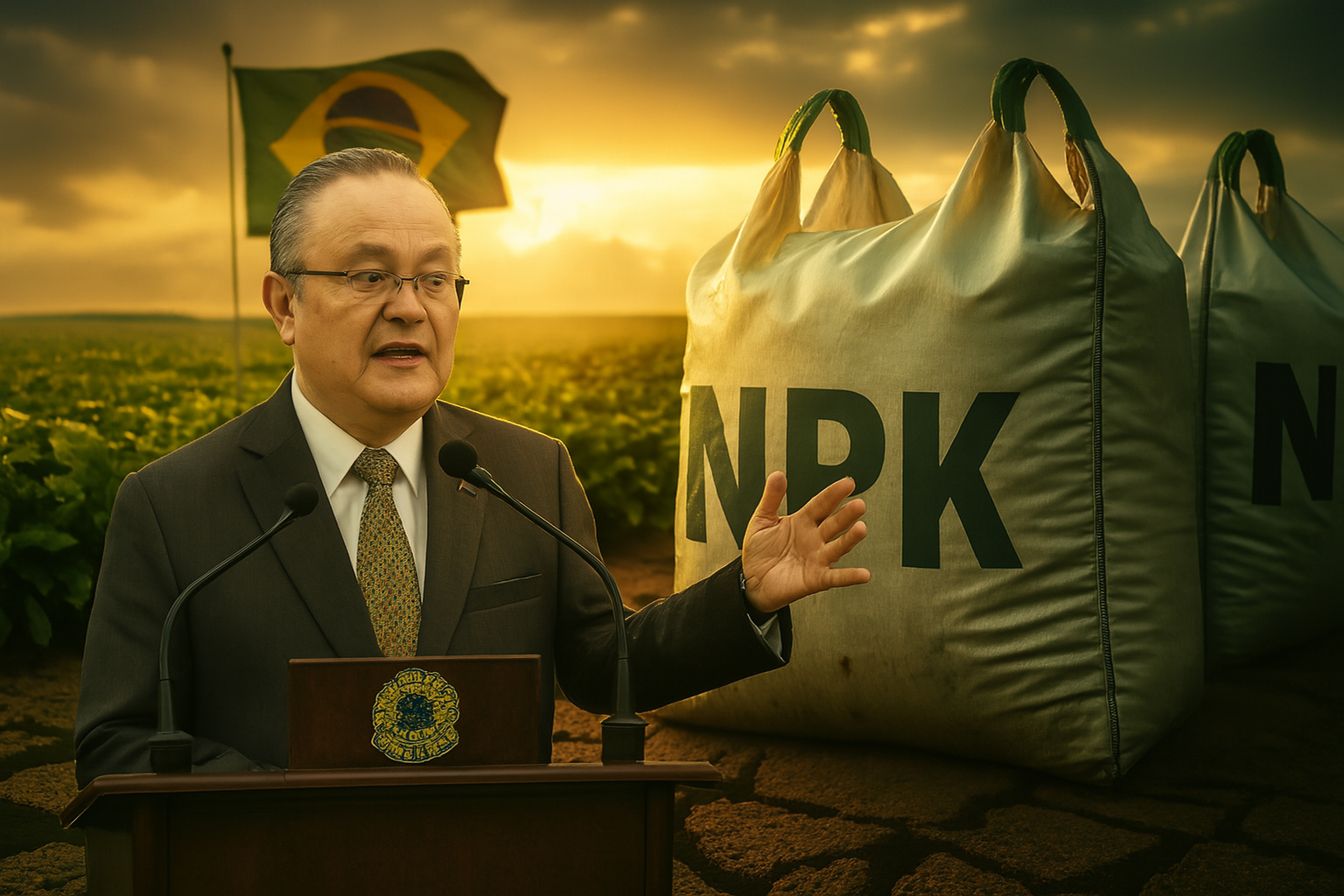 Dependência de até 95% do potássio importado escancara fragilidade do agro brasileiro e levanta alerta de soberania: “se o mundo quiser parar o Brasil, basta segurar o NPK”, dispara senador Zequinha Marinho