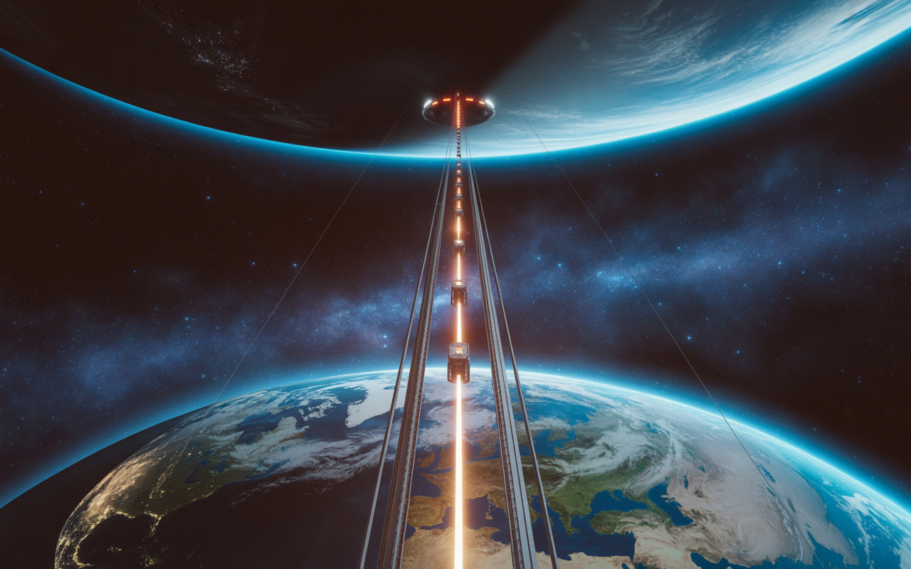 Elevador espacial com mais de 90 mil km poderia substituir foguetes: engenheiros e físicos estudam cabo gigante com “climbers” que sobem até a órbita e prometem revolucionar o acesso ao espaço