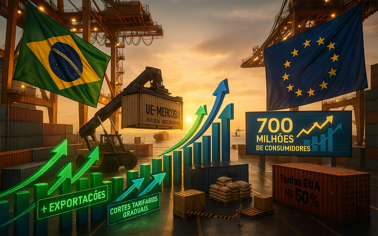 Enquanto EUA fecha o cerco com tarifas de até 50%, União Europeia destrava acordo com Mercosul e coloca o Brasil diante de mercado de 700 milhões
