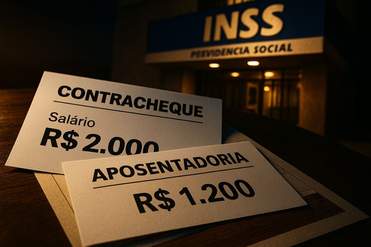 Quem ganha R$ 2.000 nem sempre terá esse valor na aposentadoria. O INSS aplica o cálculo da aposentadoria com base no Plano Real, o que reduz o salário de benefício e derruba o valor final.