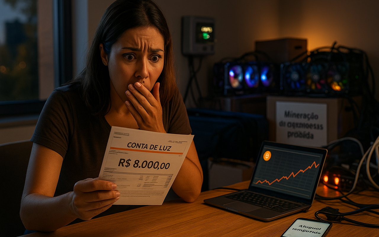 Hóspede transforma Airbnb em “fazenda de cripto” e dona leva um susto com conta de luz de R$ 8 mil; caso acende alerta sobre regras e ressarcimento