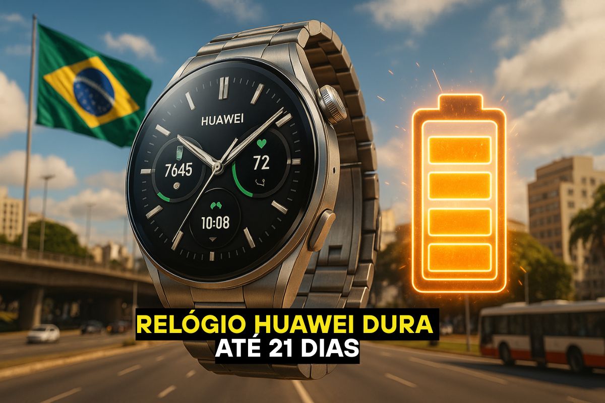 Smartwatch premium de R$ 2.499 promete 21 dias de bateria, monitora emoções e desafia Apple Watch com brilho de 3000 nits