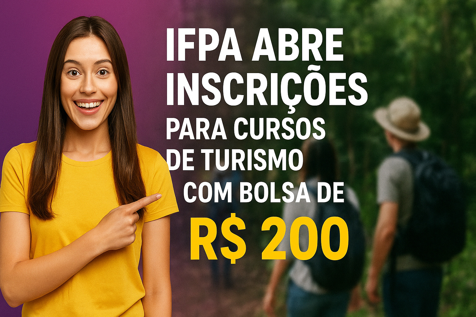 IFPA abre inscrições para cursos de Turismo com bolsa de R$ 200 e grandes oportunidades