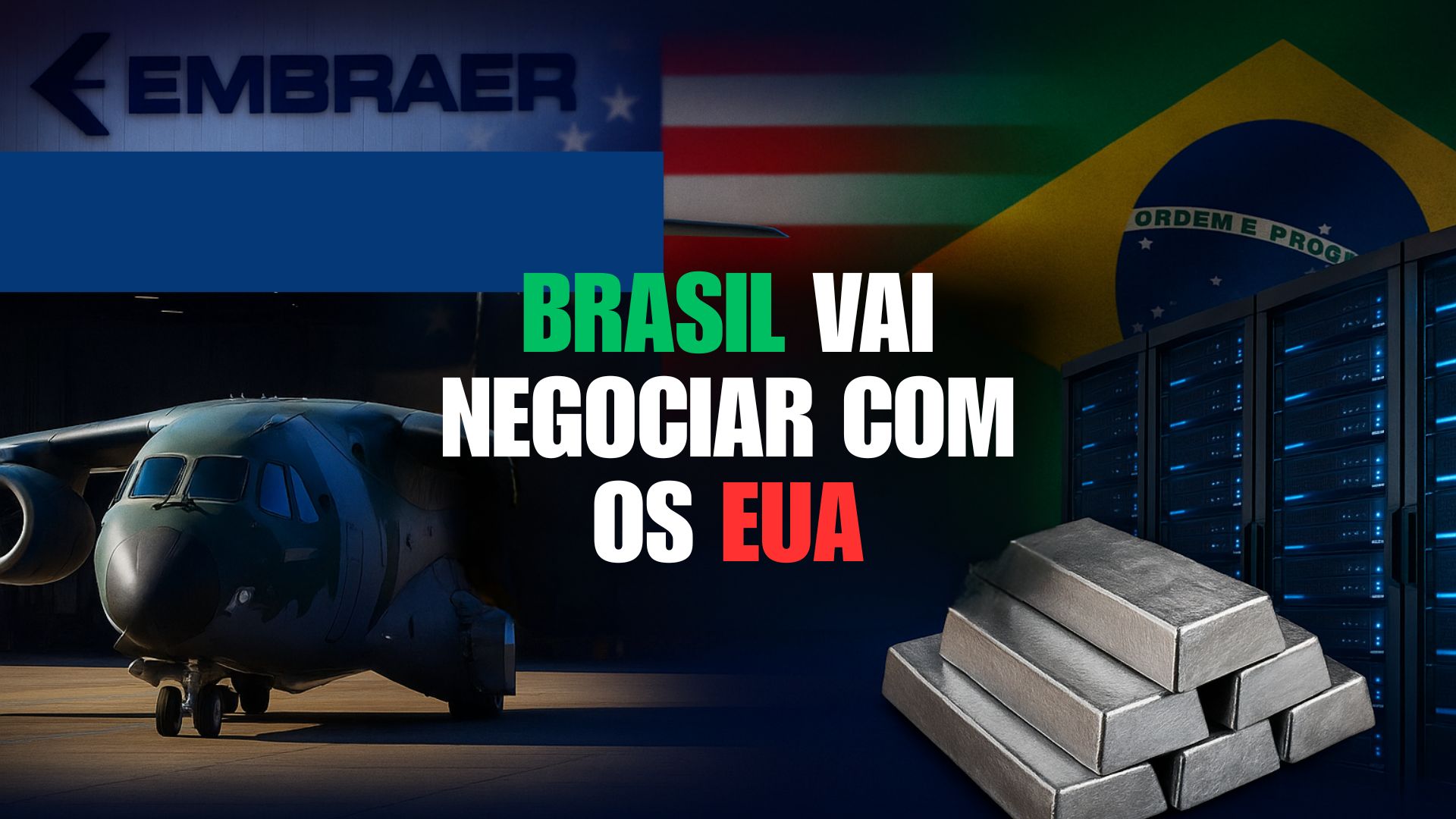 Brasil negocia com Trump tarifas de 50% e apresenta investimentos bilionários em Embraer, minerais críticos e data centers.