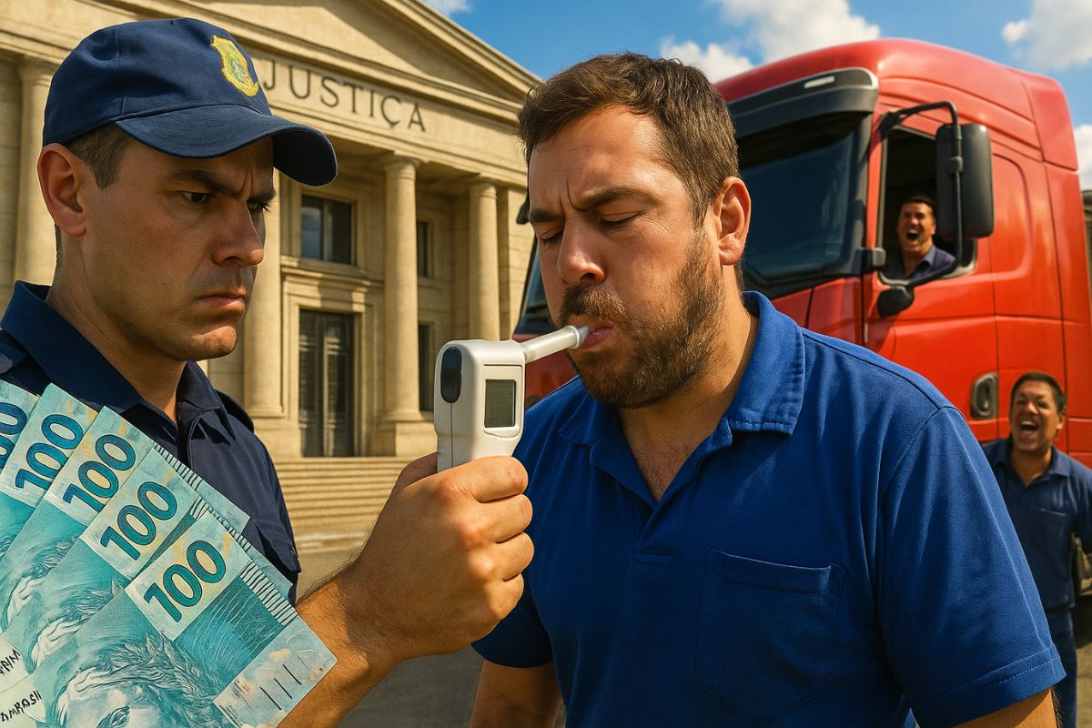 Justiça do Trabalho condena empresa a pagar indenização de R$ 9 mil após submeter motorista a teste de bafômetro em público com constrangimento.