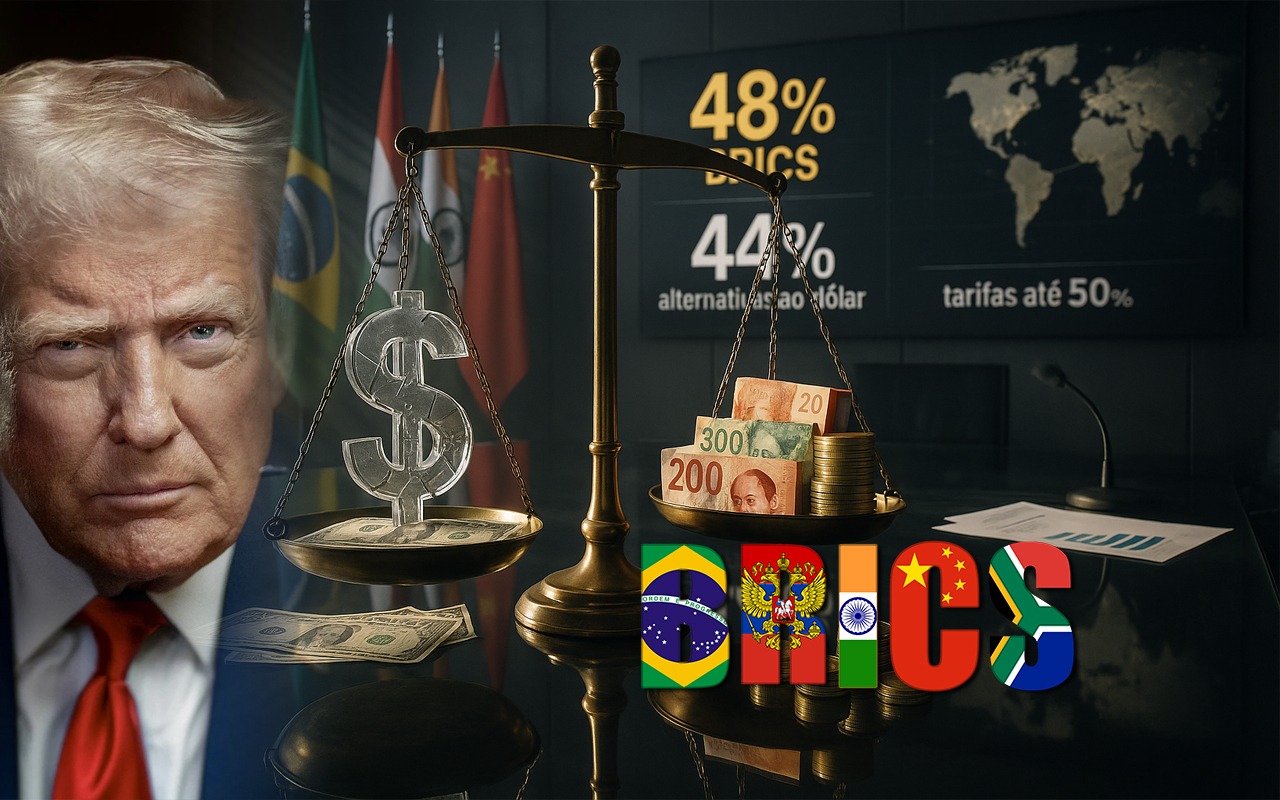 Metade do Brasil quer mais BRICS e 44% apoiam uma nova ‘moeda alternativa’ ao dólar, enquanto alíquotas de 50% afetam exportações brasileiras