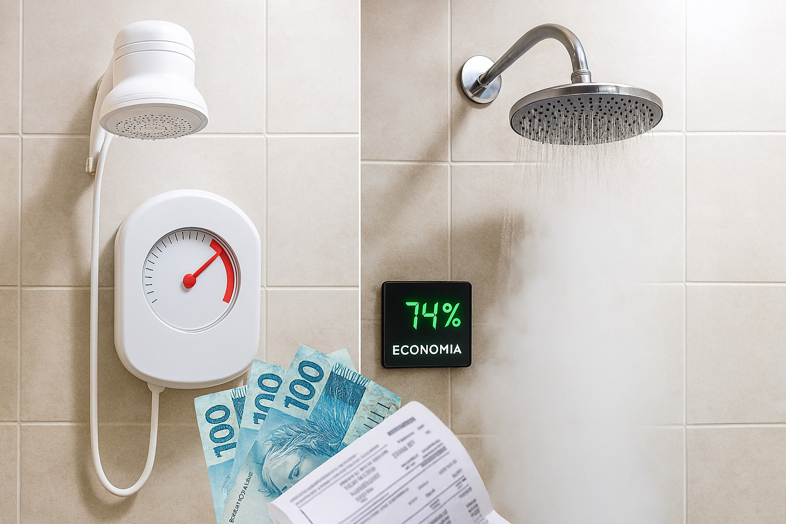 Nova tecnologia pode aposentar o chuveiro elétrico conheça o modelo híbrido que promete banho quente com até 74% de economia na conta de luz