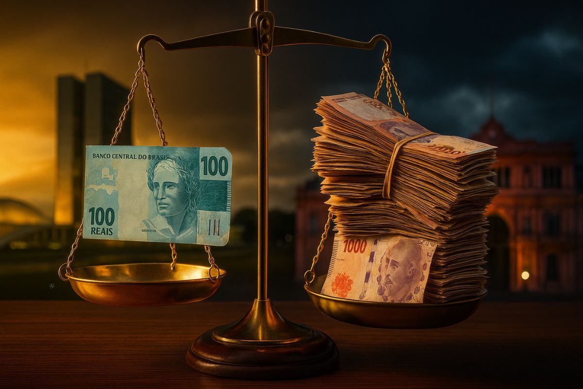 O peso argentino atinge recorde negativo e já vale 271 por real, reflexo da crise política em Buenos Aires e do enfraquecimento do governo Milei, enquanto o Brasil vê efeitos no turismo e nas exportações.