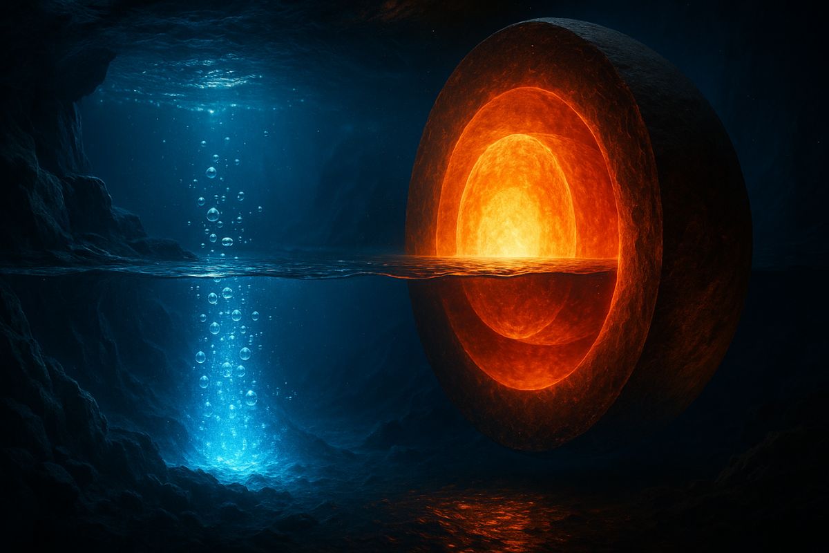 Oceano escondido a 700 km da Terra foi revelado em 2024 por estudo da Science e O Globo. A ringwoodita guarda bilhões de litros de água que redefinem a origem dos mares.