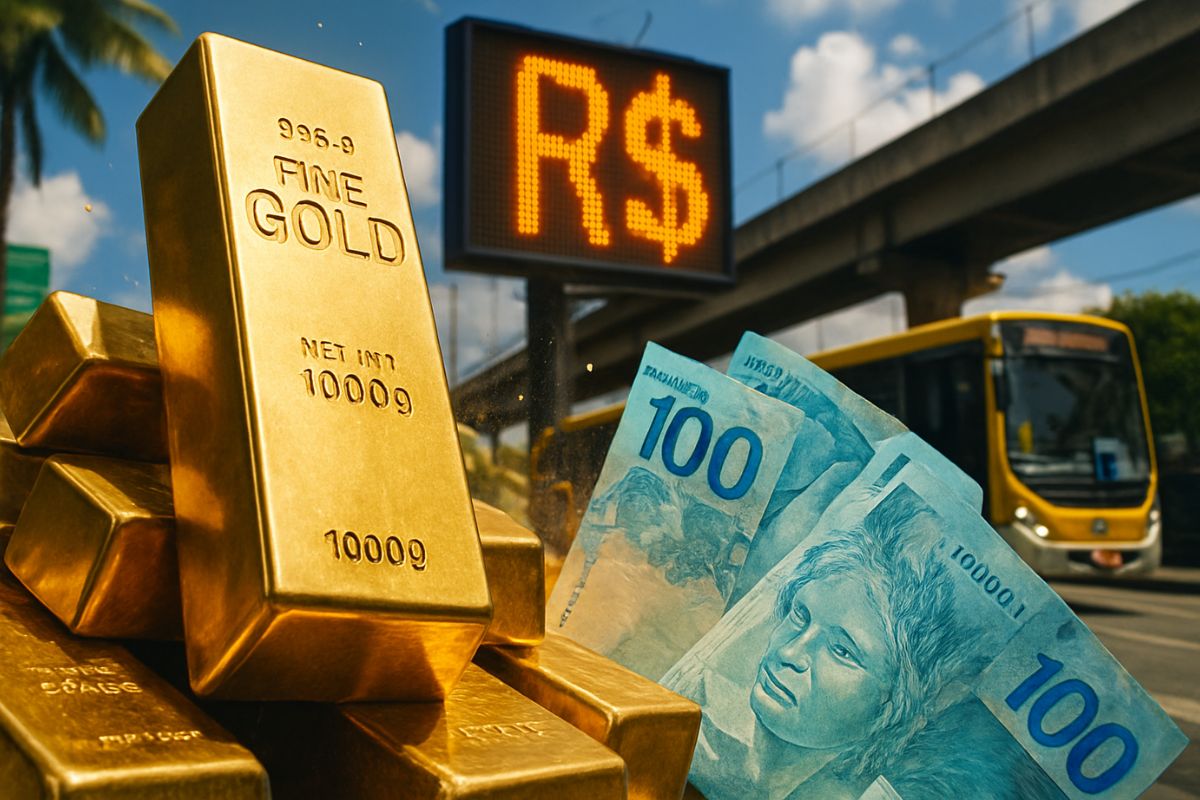 Ouro acumula valorização de 40% em 2025, ultrapassa R$ 686 o grama no Brasil, atrai investidores e ganha força com o dólar enfraquecido.