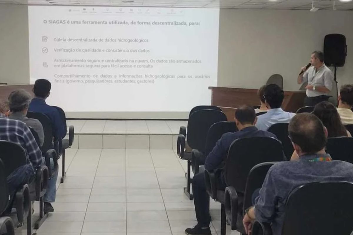 Durante o workshop, o Serviço Geológico do Brasil (SGB) levou pesquisas voltadas para segurança hídrica e monitoramento de águas subterrâneas