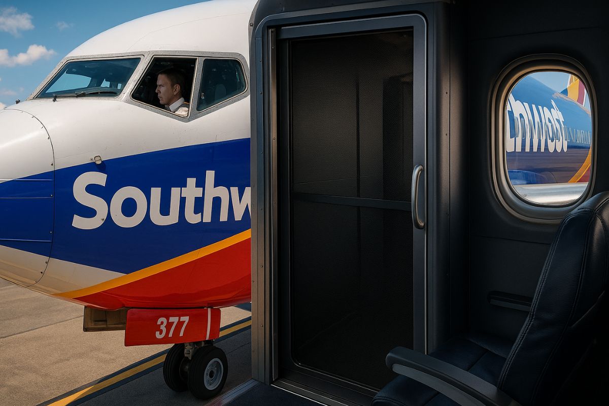 Southwest Airlines instala primeira barreira móvel de cockpit nos EUA