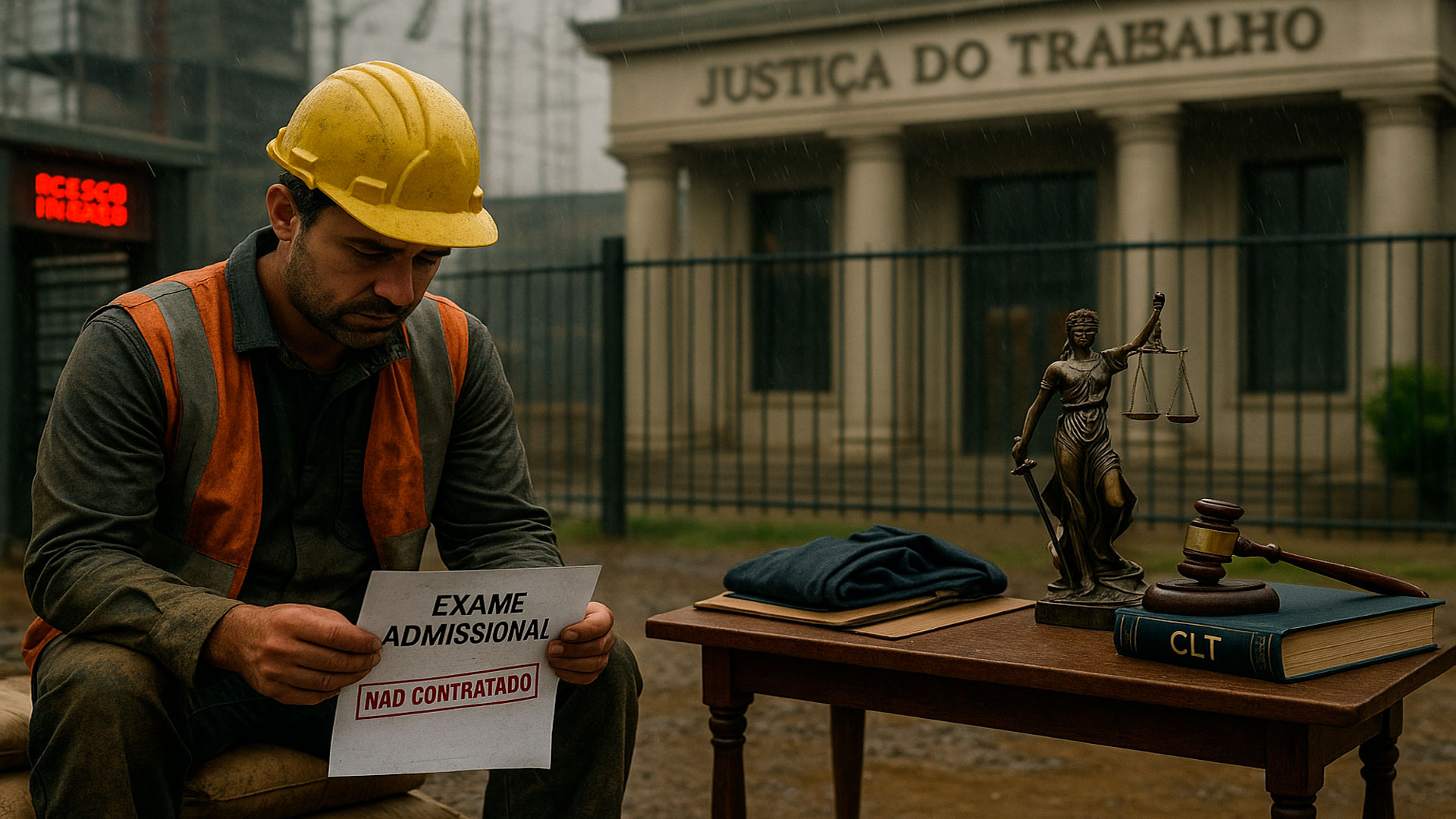 TST decidiu e pedreiro será indenizado por não ter sido contratado após construtora fazer exame admissional, pedir e-mail e até numeração de uniforme