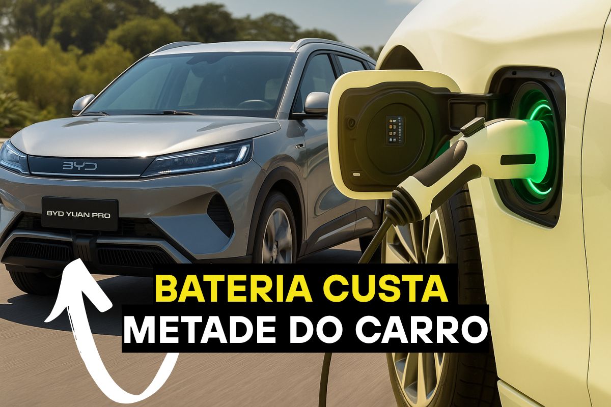 No Brasil, trocar a bateria de carro elétrico como a do BYD Dolphin pode custar quase metade do valor; opção em carro elétrico usado via concessionária assusta motoristas.