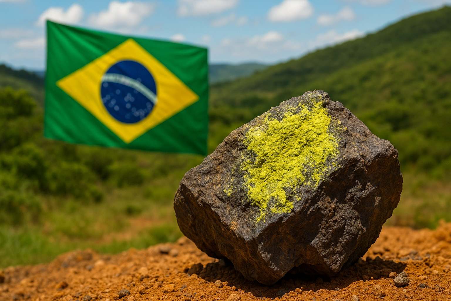 Caetité, na Bahia, é a única cidade do Brasil que produz urânio, com 400 t/ano e reservas que colocam o país entre os maiores do mundo.