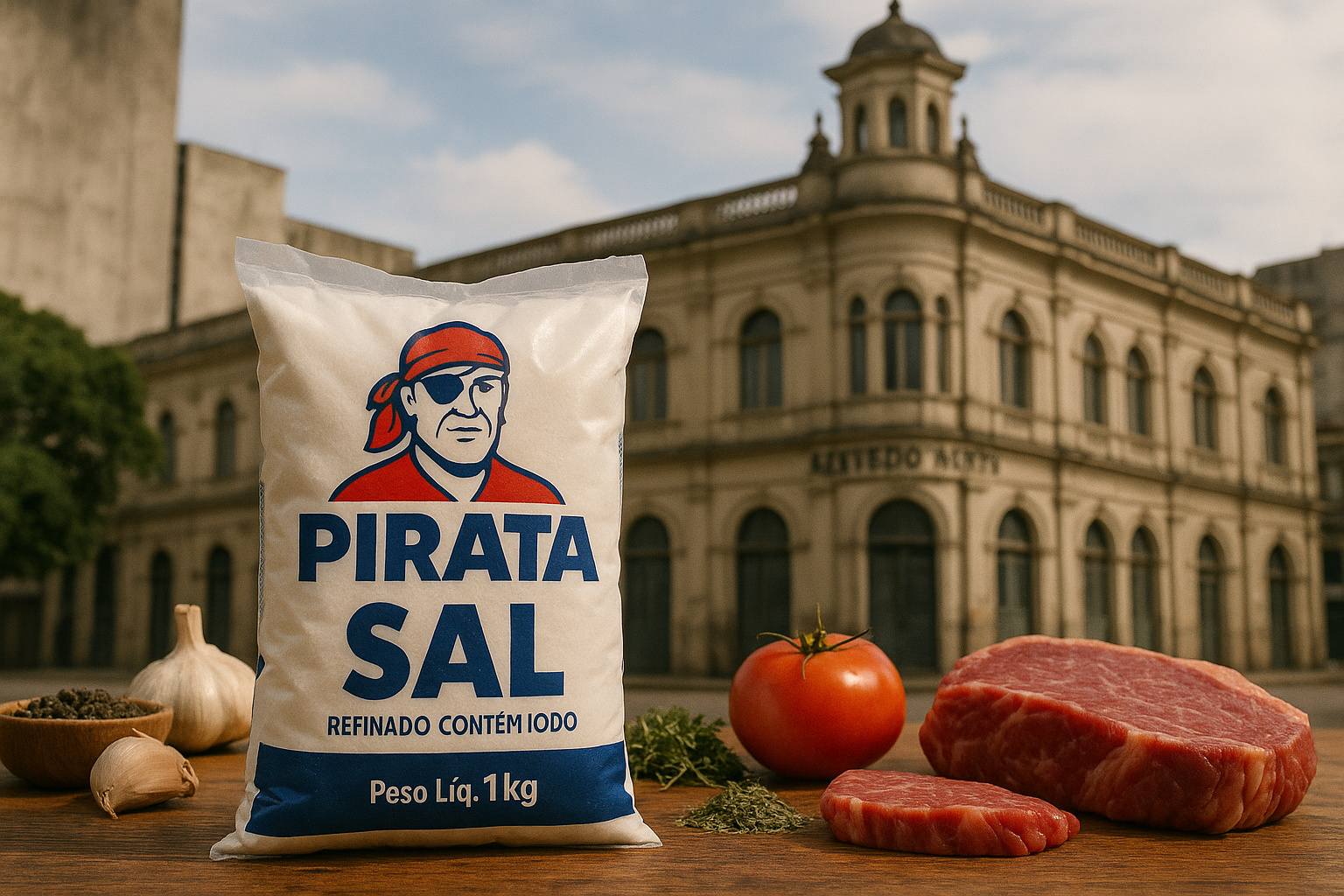 Fachada da Azevedo Bento em Porto Alegre alagada após a enchente de 2024.