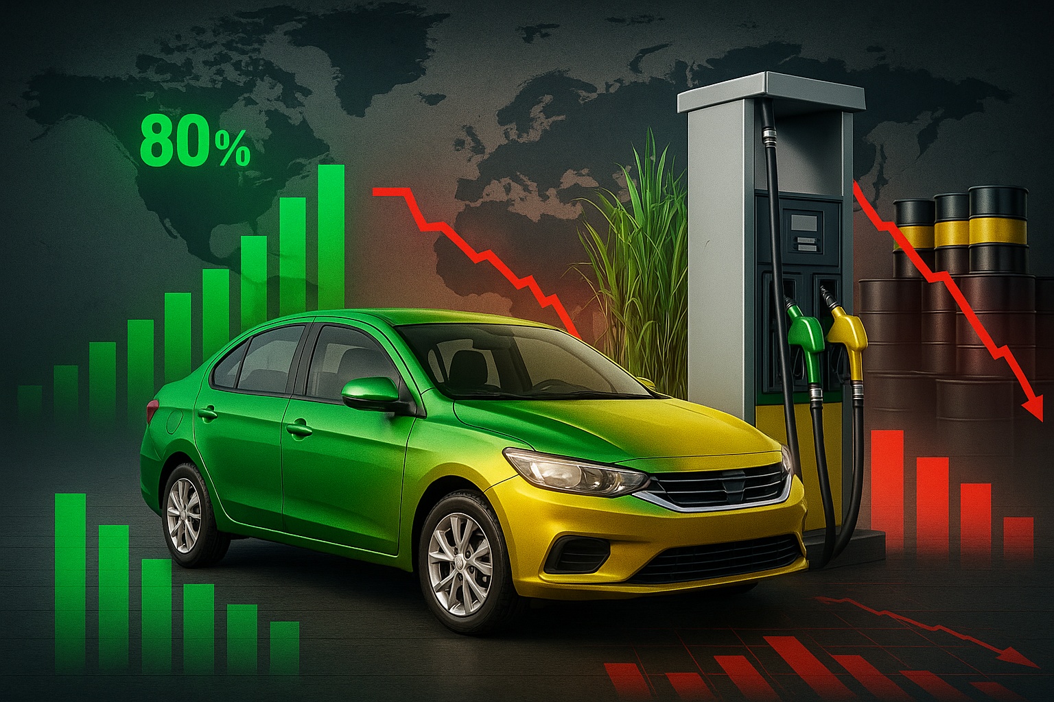 Carro flex: invenção brasileira que desafiou o petróleo, virou padrão em mais de 80% da frota nacional, mas fracassou em ganhar espaço fora do país