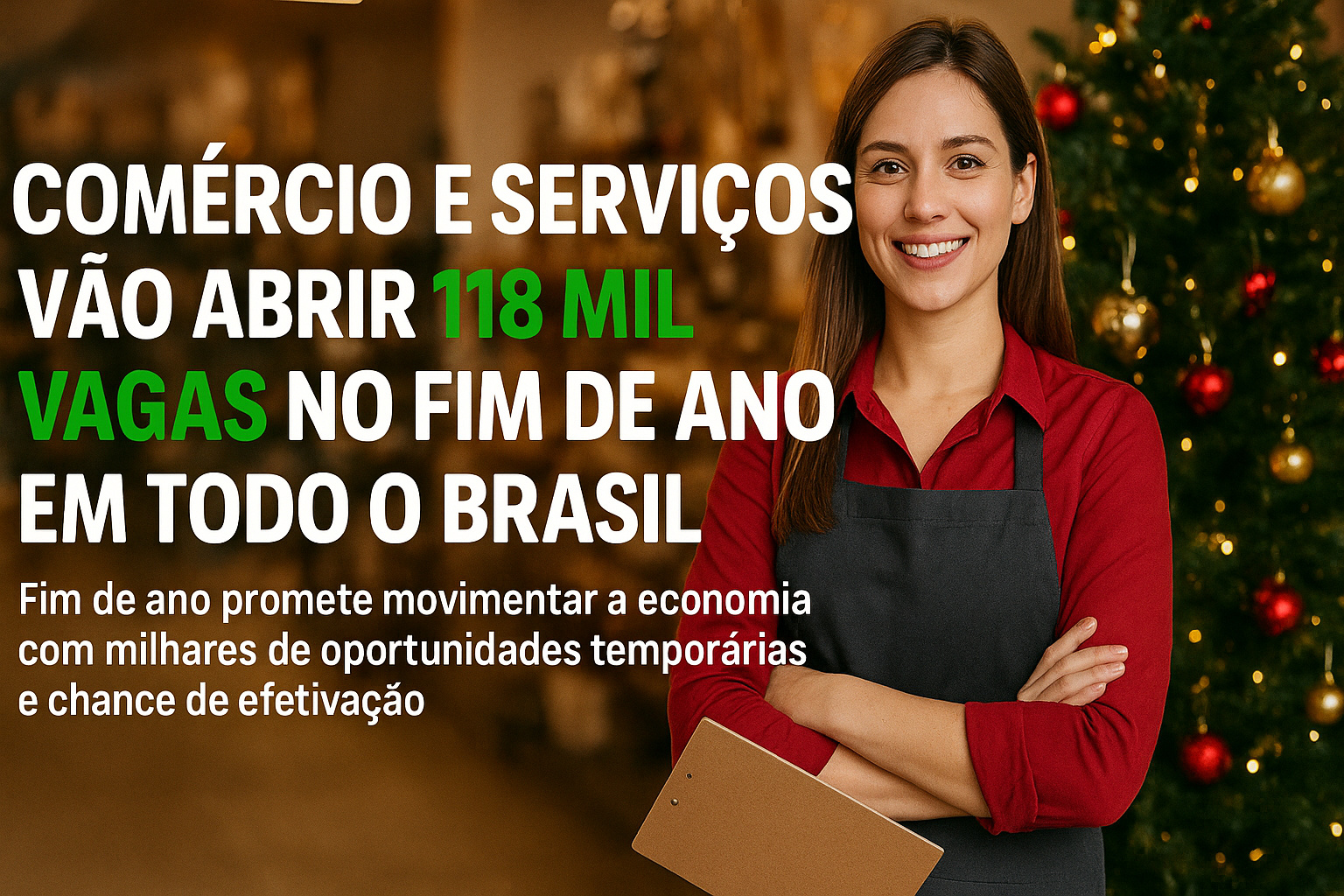 Chegou a hora! Comércio e serviços anunciam 118 mil vagas de emprego no Brasil neste fim de ano