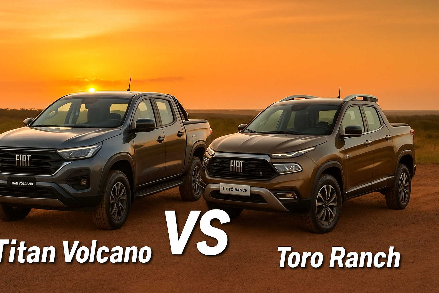 Fiat Titano Volcano vs Toro Ranch: qual picape 4x4 entrega mais por seu dinheiro?
