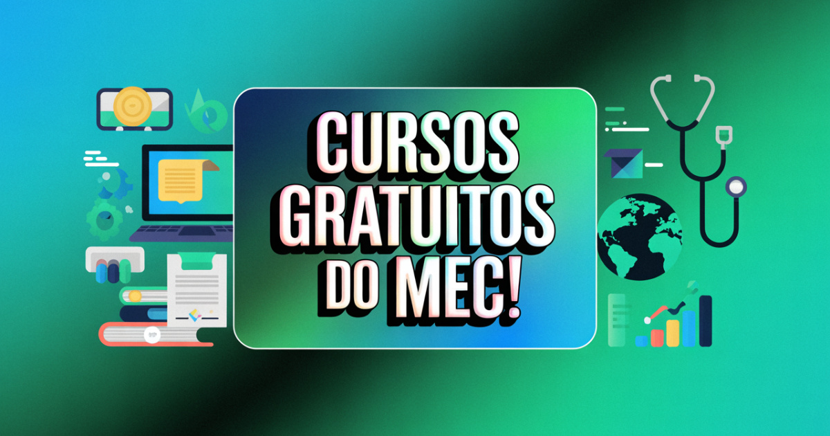 MEC lança 22 cursos gratuitos na plataforma Aprenda Mais, com opções on-line em saúde, gestão, turismo, idiomas e tecnologia. (Imagem: Reprodução/IA)