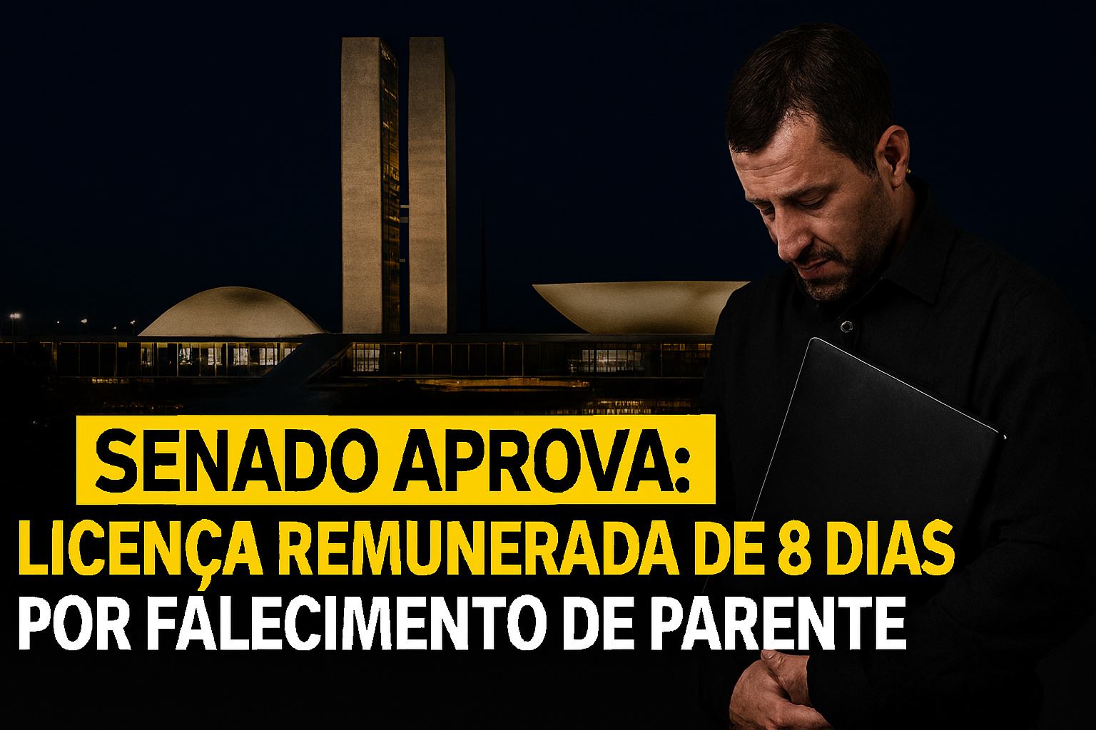 Aprovado no Senado em 2025, PL 1.271/2024 garante licença remunerada de 8 dias por falecimento de parente para empregados da CLT