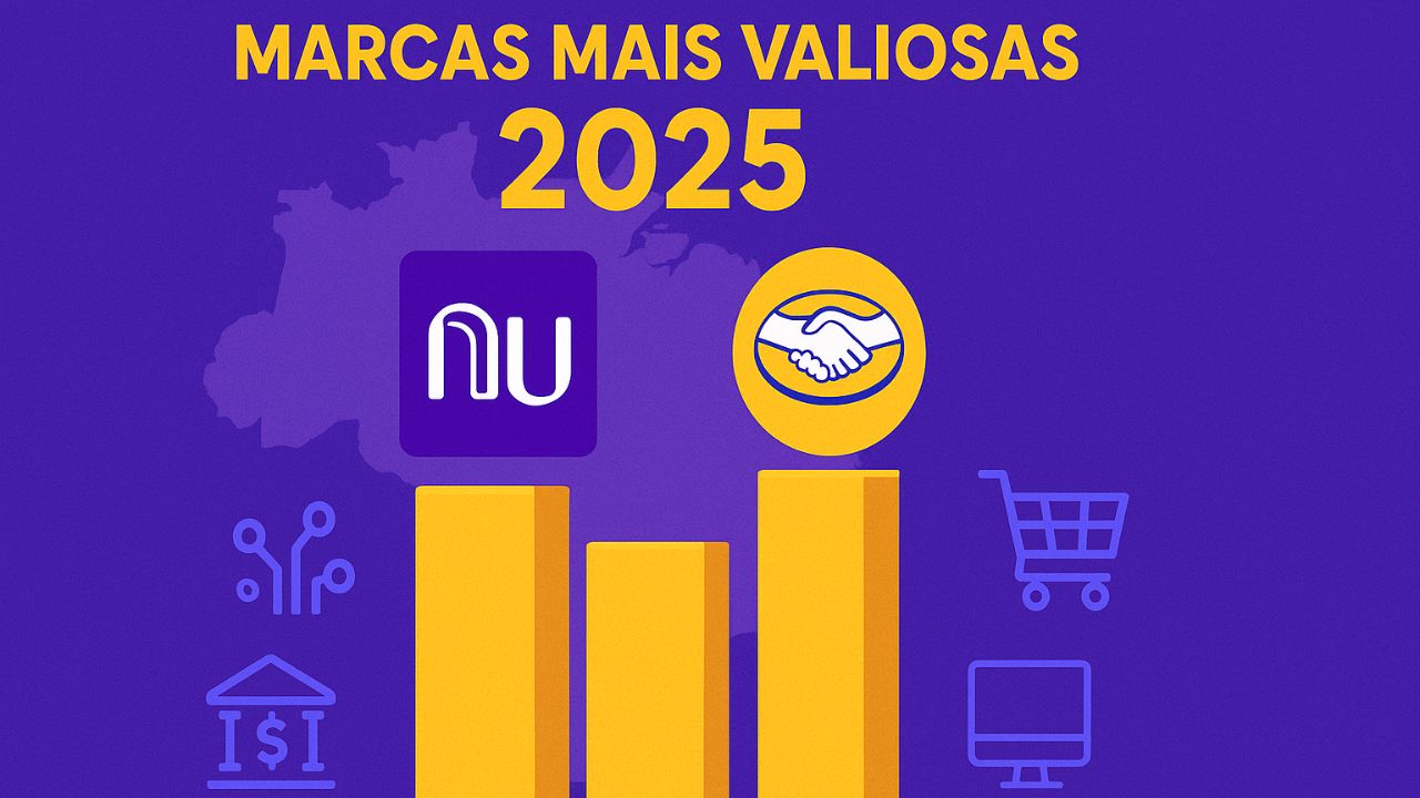 Top 5 das marcas mais valiosas do Brasil 2025 destaca Nubank, Mercado Livre e bancos em estudo exclusivo do InfoMoney.