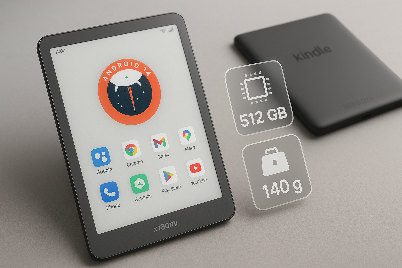 Pequeno, barato e poderoso: novo e-reader da Xiaomi pesa 140 gramas, roda Android 14, traz 512 GB e ameaça o domínio do Kindle pela primeira vez