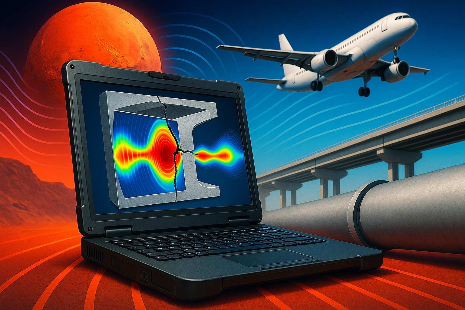 Software suíço inspirado na NASA detecta rachaduras invisíveis em pontes, oleodutos e aviões, trazendo inovação e segurança para infraestrutura crítica na Terra.