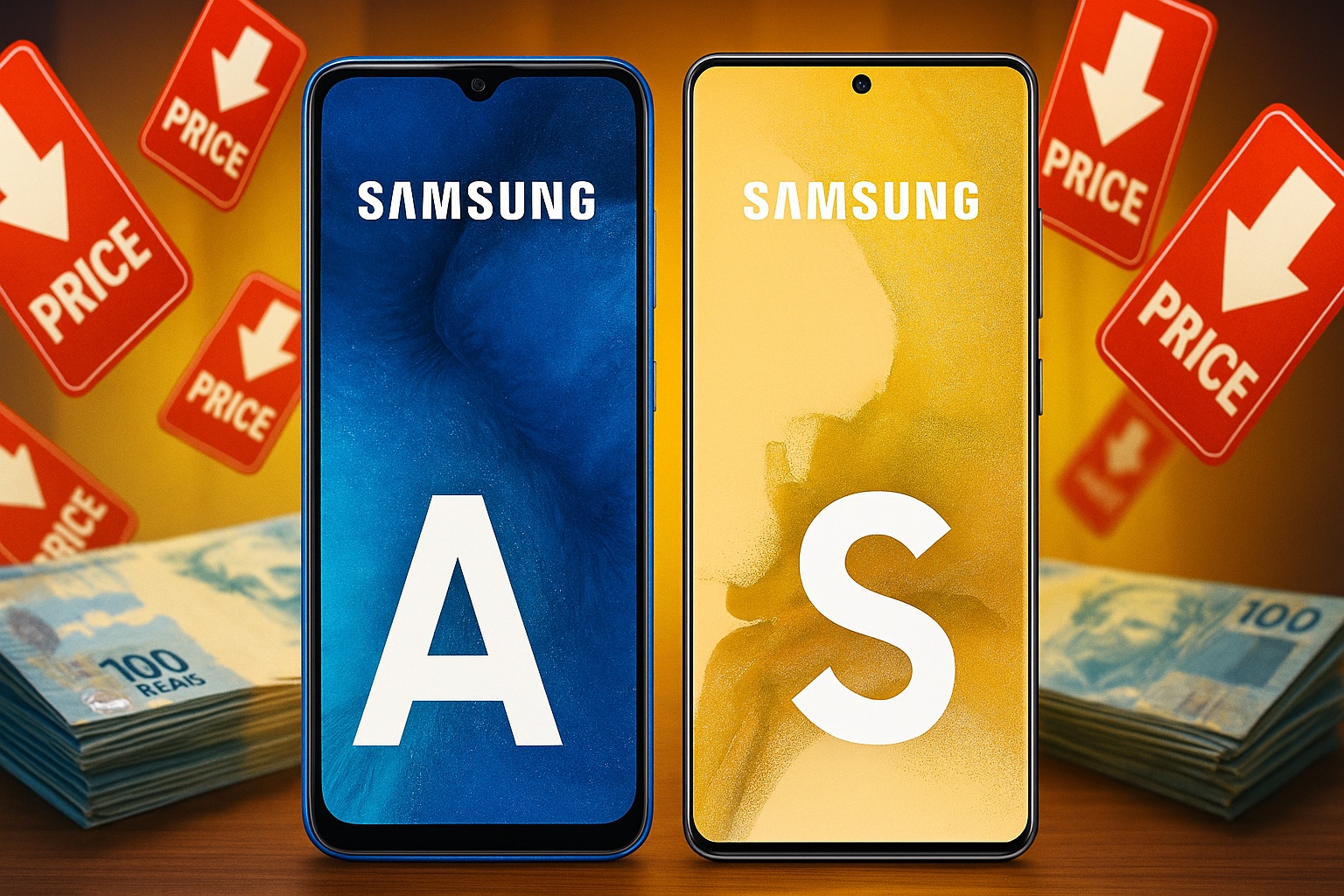 Samsung Galaxy A e S com preços despencando: veja 8 modelos que antes eram sonho de consumo e agora cabem no bolso por até R$ 1.200