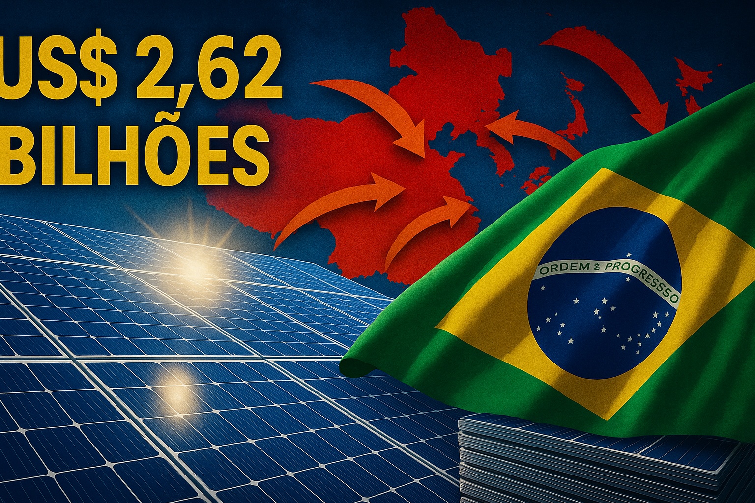 Mesmo sendo vitrine global em energias renováveis, o Brasil abriu o bolso e importou US$ 2,62 bilhões em painéis solares da Ásia só em 2024 — dependência exposta em relatório da PV Magazine