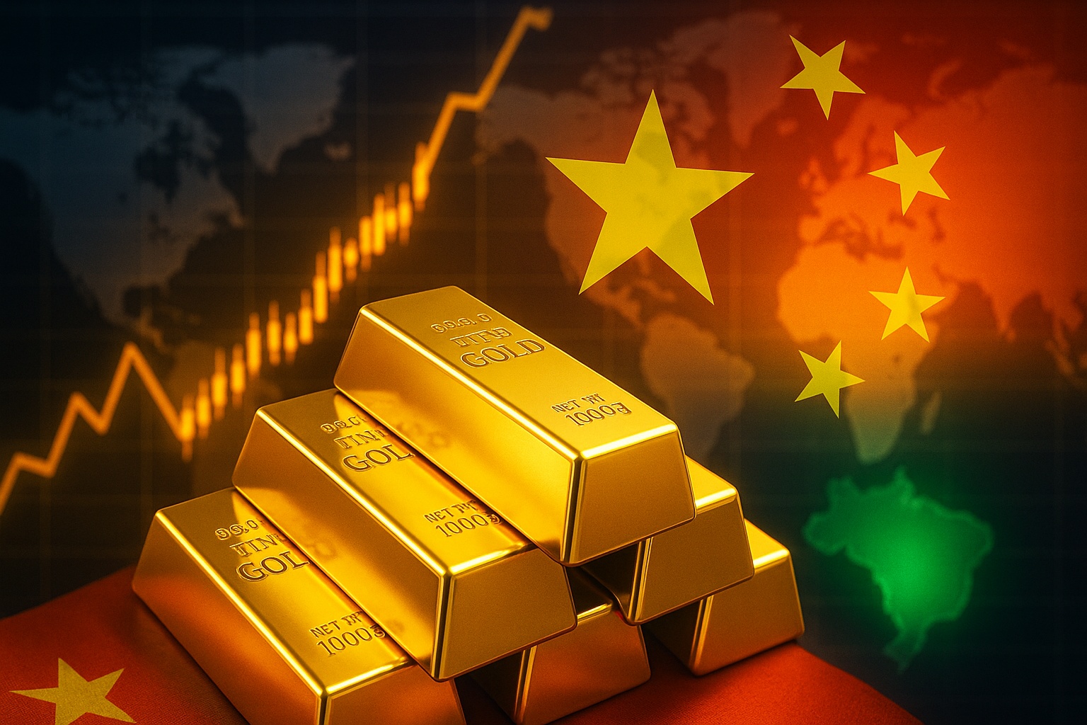 Com estoque oficial já acima de 2.300 toneladas, China simplifica regras de importação de ouro e intensifica compras em meio a preços recordes; movimento bilionário pode afetar o Brasil e redesenhar o mercado global