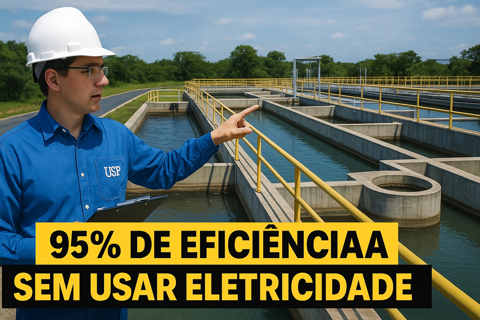 Engenheiro da USP inventou uma estação de tratamento de esgoto que tem 95% de eficiência e funciona sem usar nada de eletricidade