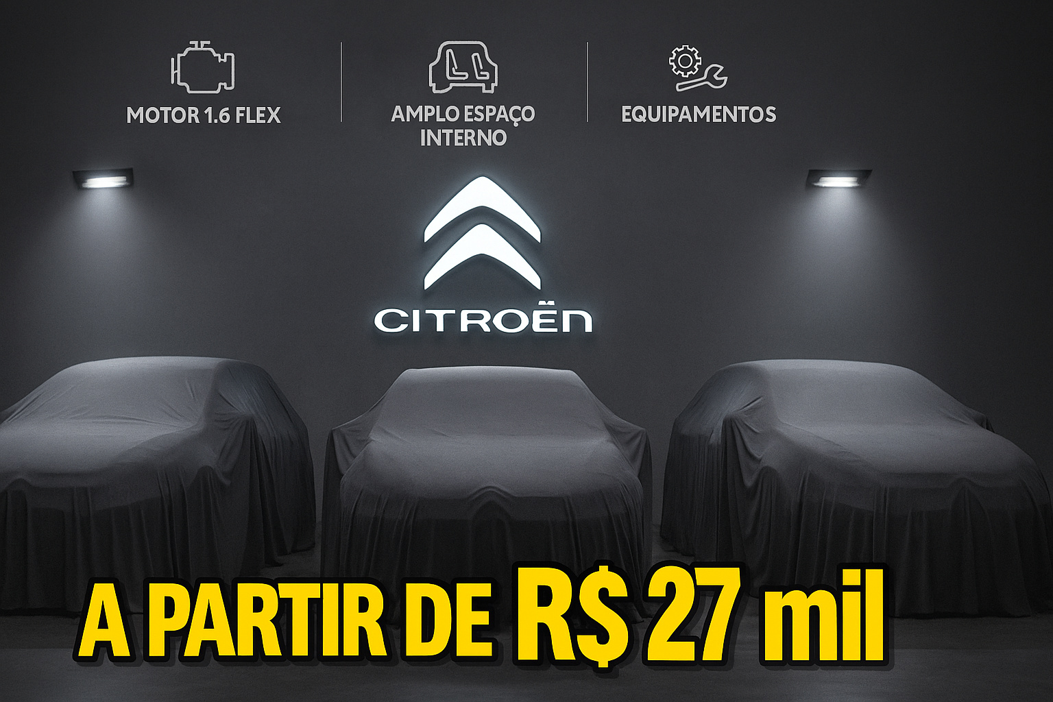 3 carros usados da Citroën com motor 1.6 Flex, amplo espaço interno, boa lista de equipamentos e preços acessíveis a partir de R$ 27 mil