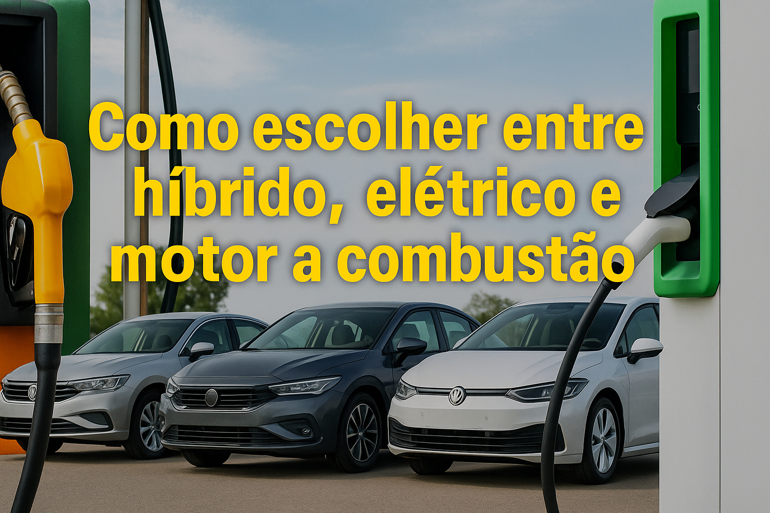 Carro; Híbrido; Elétrico; Combustão.